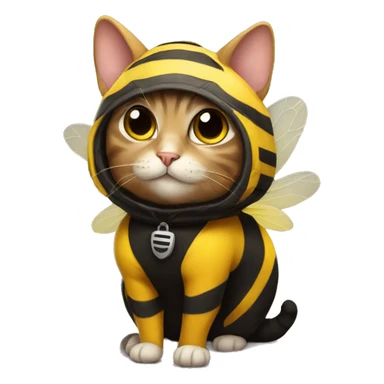 cat in a bumblebee costume sticker