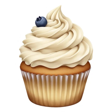 Vanilla cupcake with cinnamon frosting with blueberry jam in the middle sticker