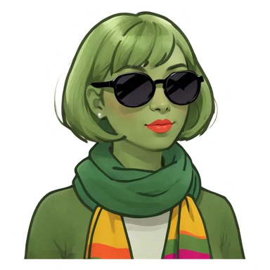 blonde girl with a bob in front of the painted ladies in san francisco  sticker