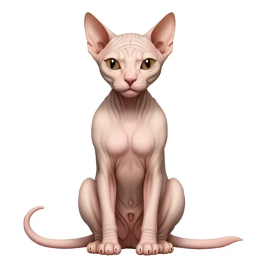 hairless sphynx cat full body sitting with eyes closed sticker