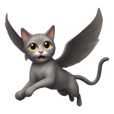 Flying cat sticker