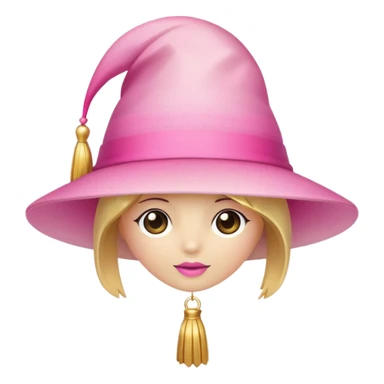 Pink light gradient gradation hat with gold tassel sticker