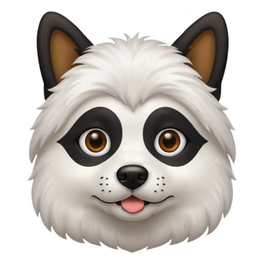 dog white with black face and not hair sticker