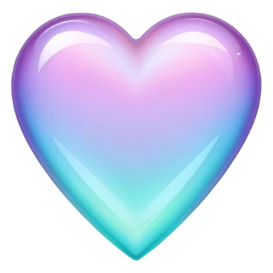 pastel lilac and cyan gradient iridescent crystal heart sticker