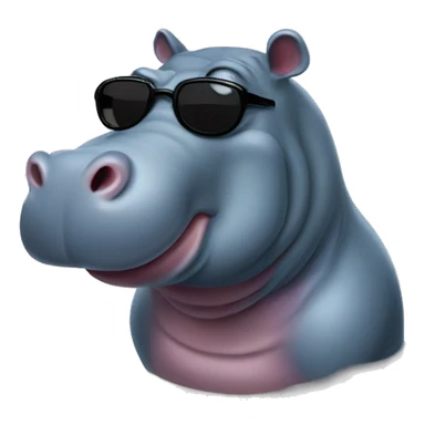 Confused hippopotamus wearing sunglasses sticker