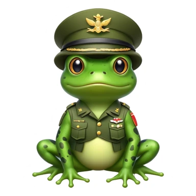 A frog as a military sticker