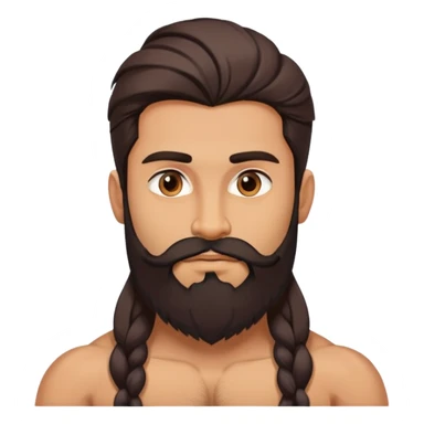 i want emogi for me i am 5'7 mid muscular 25 year old man with good beard and long hair fair skin not USA fair but indain fair sticker