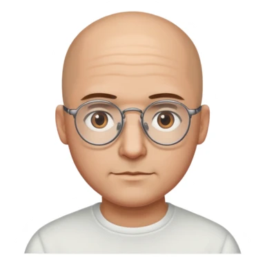 papà calvo occhi marroni e occhiali con doppio ponte sticker