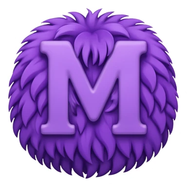 The fluffy letter M is purple in color sticker