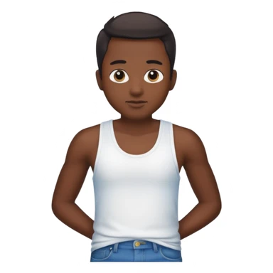 Un personnage noir avec un débardeur blanc et un jean 👖  sticker