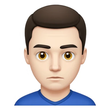 an evil man with an unibrow with a football shirt  sticker