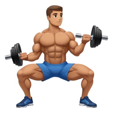 side-view bodybuilder dumbbell lunges sticker