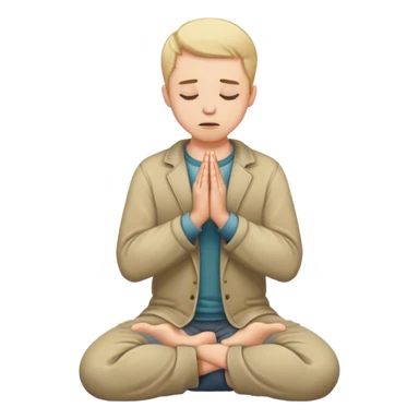 a white man pleading on knees with hands in prayer  sticker