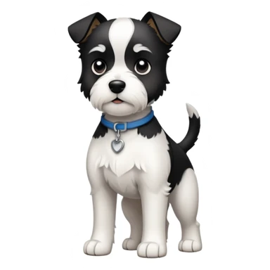 Full body photo of black and white terrier sticker