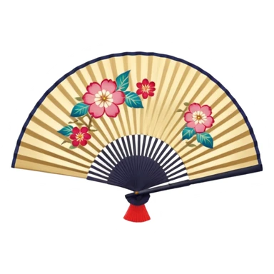 Japanese hand fan sticker