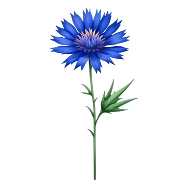 single blue Cornflower, straight stem sticker