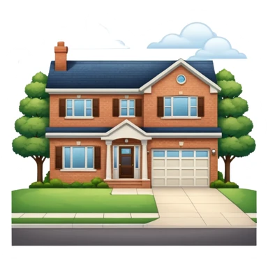 house with a visible driveway, clear and recognizable sticker