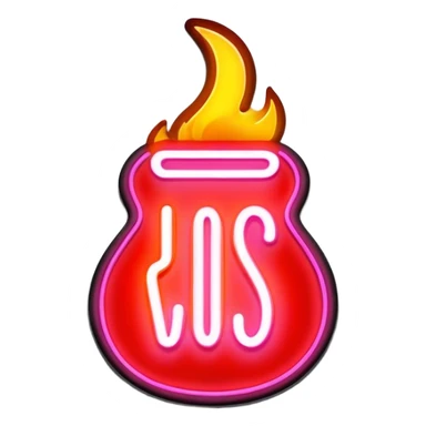  neon sign with the word hot sticker