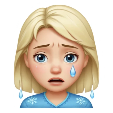  frozen distraught iOS emoji generic round crying girl sticker