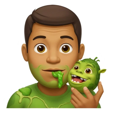 A man eating shrek sticker