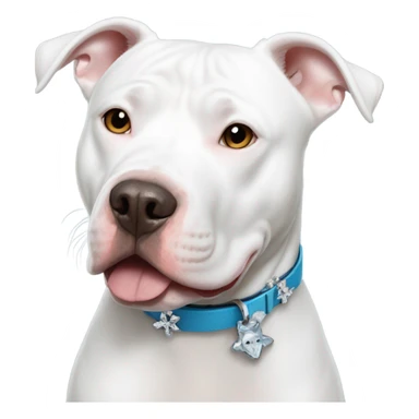 White pitbull with collar that says Ice sticker
