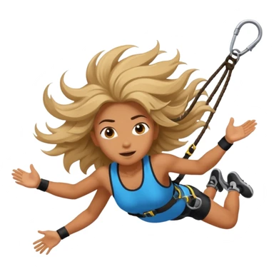 extreme sports lover face bungee jumping face only with hair flying sticker