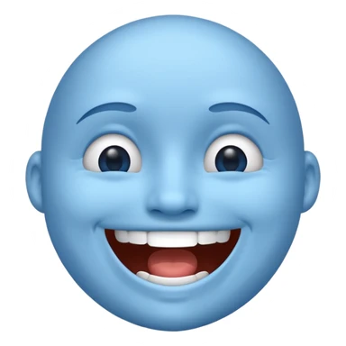 A blue face laughing out loud while covering it's mouth  sticker