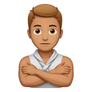 Man with crossed arms on his neck sticker