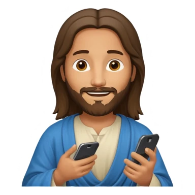 Jésus sur son téléphonesur son téléphone sticker