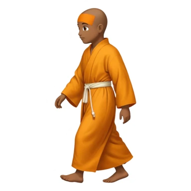 emoji of a monk walking, profile horizontal sticker