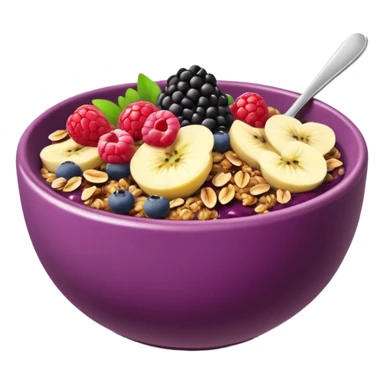 colorful acai bowl with berries and granola, Western Sydney vibe, emoji style sticker