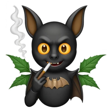 Bat smoking a marijuana joint sticker