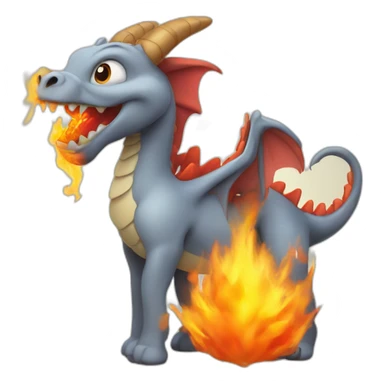 A cute dragon breathing fire on donkeys sticker