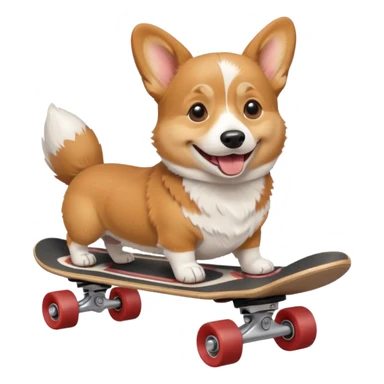 Corgi dog on skateboard  sticker
