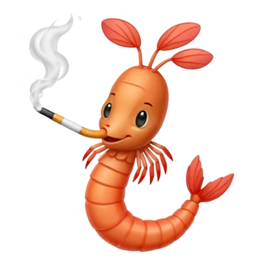 shrimp smoking a cigarette  sticker