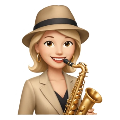 woman Swing jazz musician playing saxophone sticker