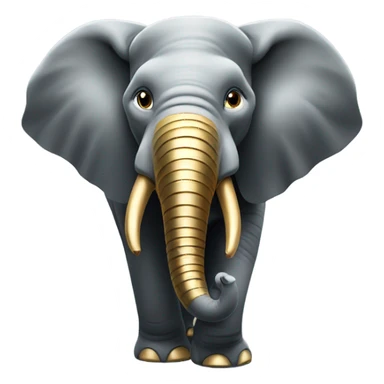 Gold teeth on elephant  sticker