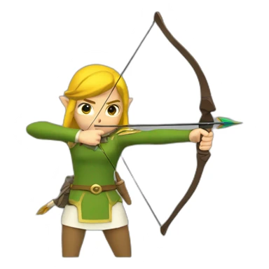 Zelda le chevalier shooting an arrow with is bow sticker