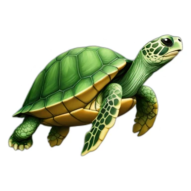 Tortue sur un oiseau  sticker