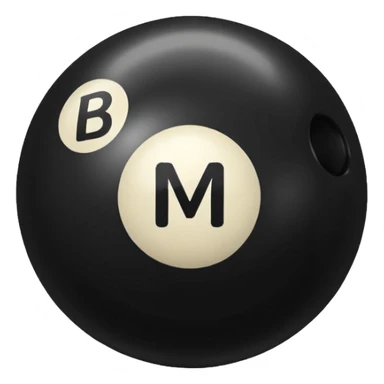 Black pull Ball with MB written on it. Nothing else no holes or anything. sticker