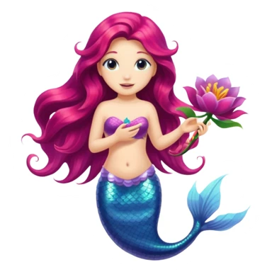 Mermaid with flower  sticker