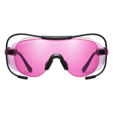 protective welding glasses with pink lenses, frameless design, safety eyewear with bright pink tinted lenses sticker