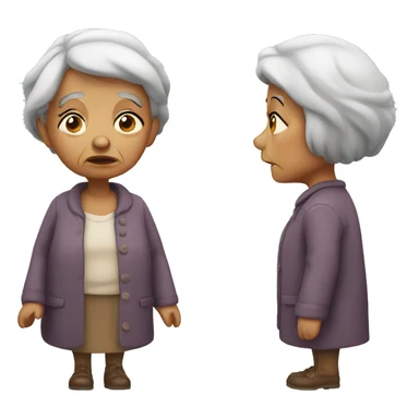 old woman sad standing  sticker