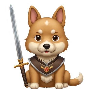 dog chinese with sword sticker