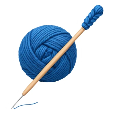 ball of wool with a knitting needle sticker