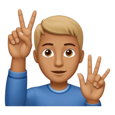 A man has 4 out of his 5 fingers pointed up  sticker