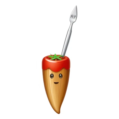 toothpick with anchovy, olive and chili sticker