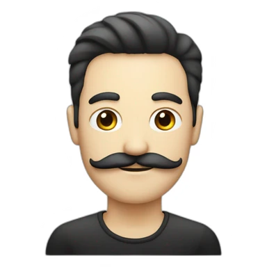 homme blanc avec une moustache de couleur noir de forme rectangulair sticker