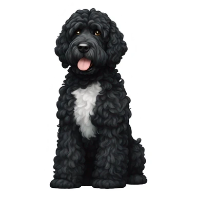 Black Portuguese water dog  sticker