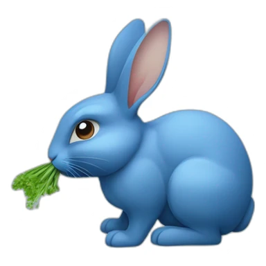 Lapin bleu qui mange de l'herbe sticker
